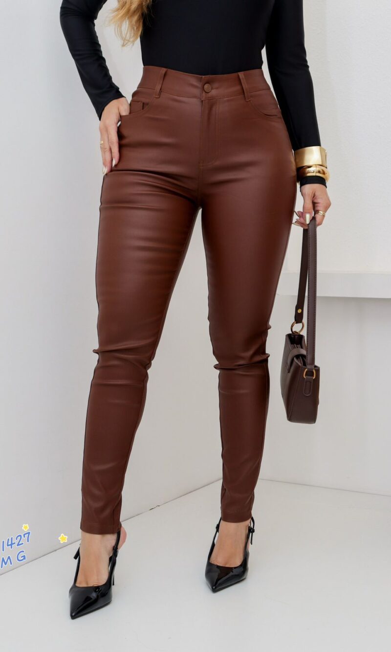 calça resinada verônica marrom 022