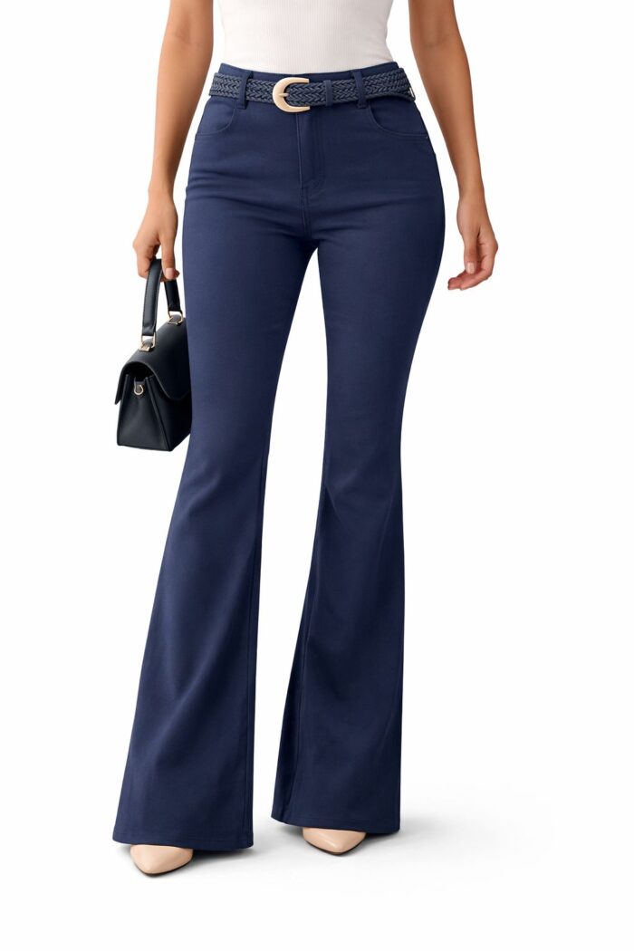 calça sarja flare rúbia azul marinho 014