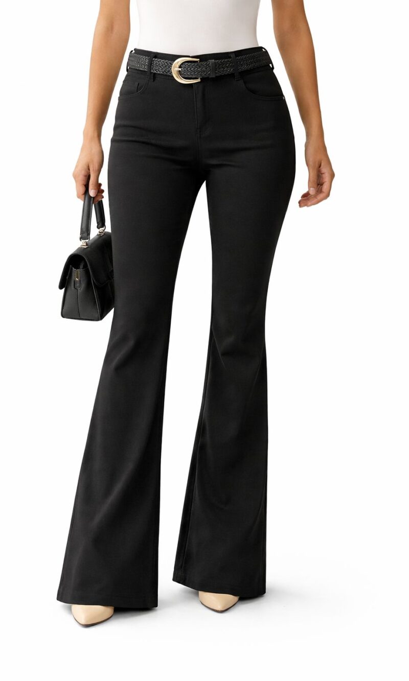 calça sarja flare rúbia preto 011