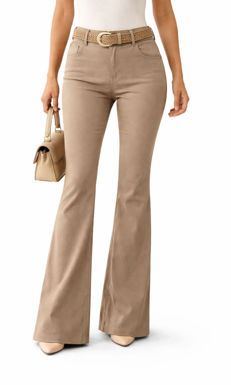 calça sarja flare rúbia nude 015