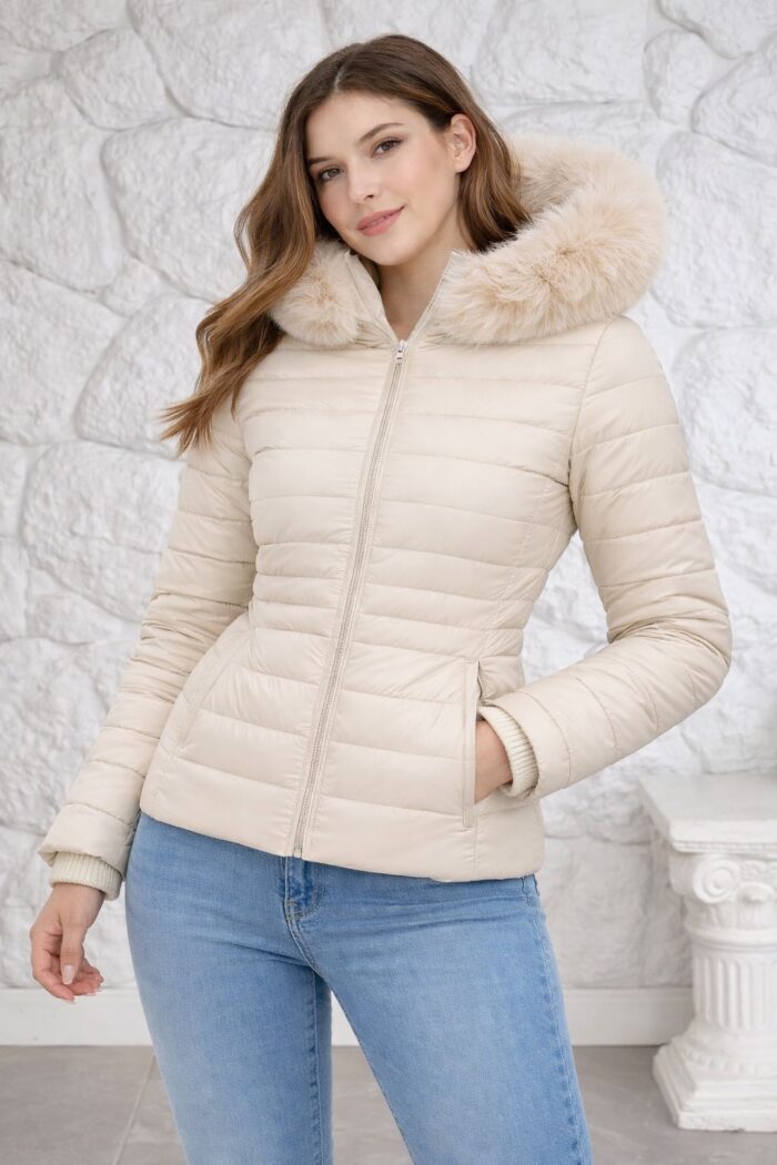 jaqueta nylon bege 043