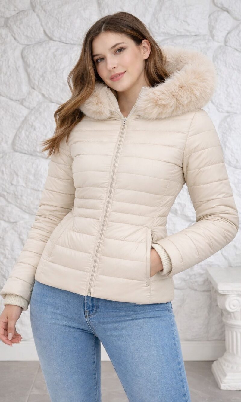 jaqueta nylon bege 043