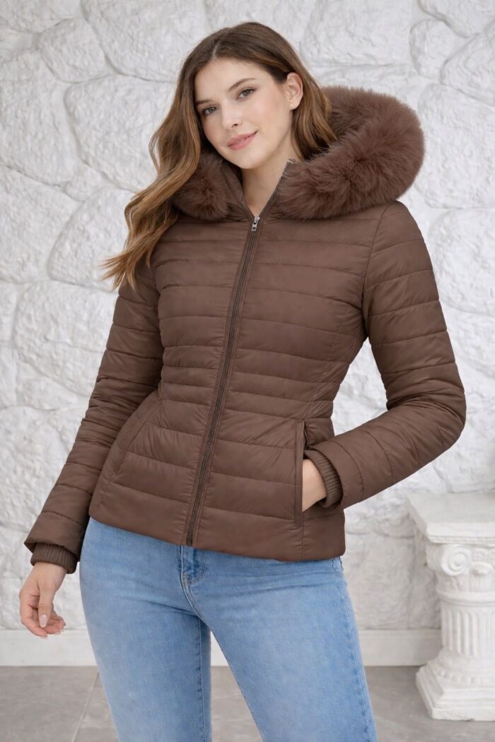 jaqueta nylon marrom 042