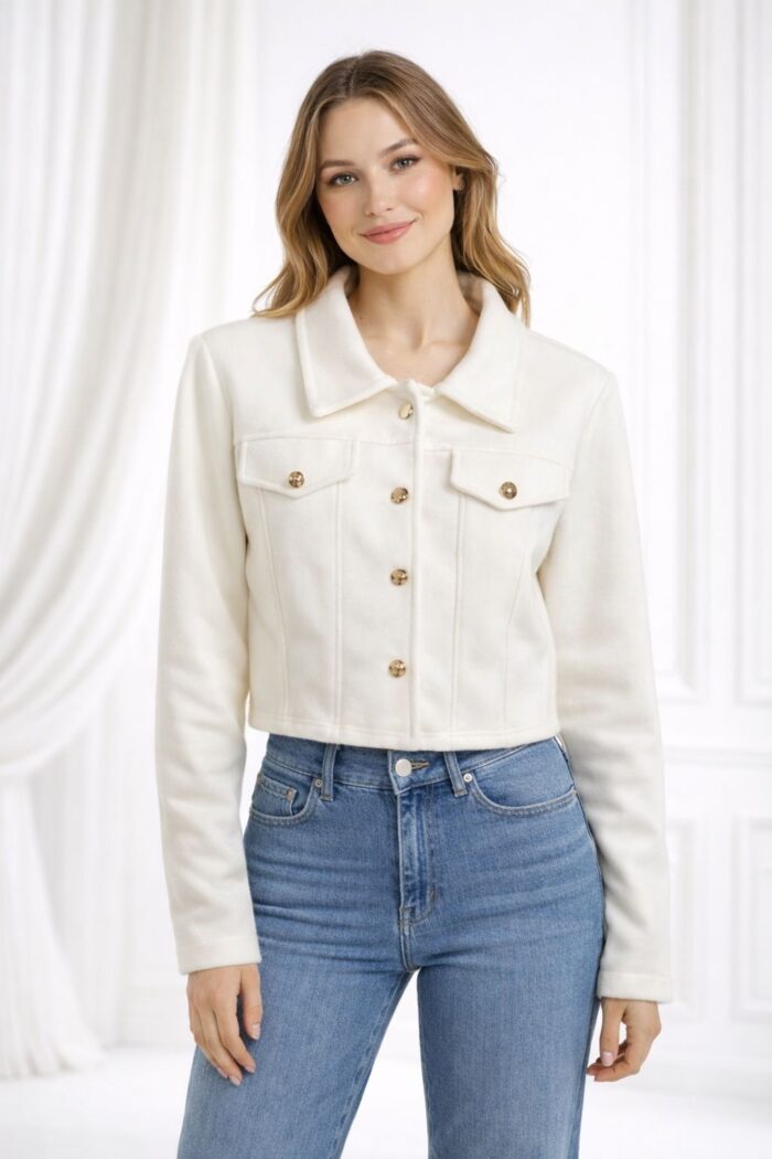 jaqueta lã batida off white 066 jaqueta lã batida off white 066