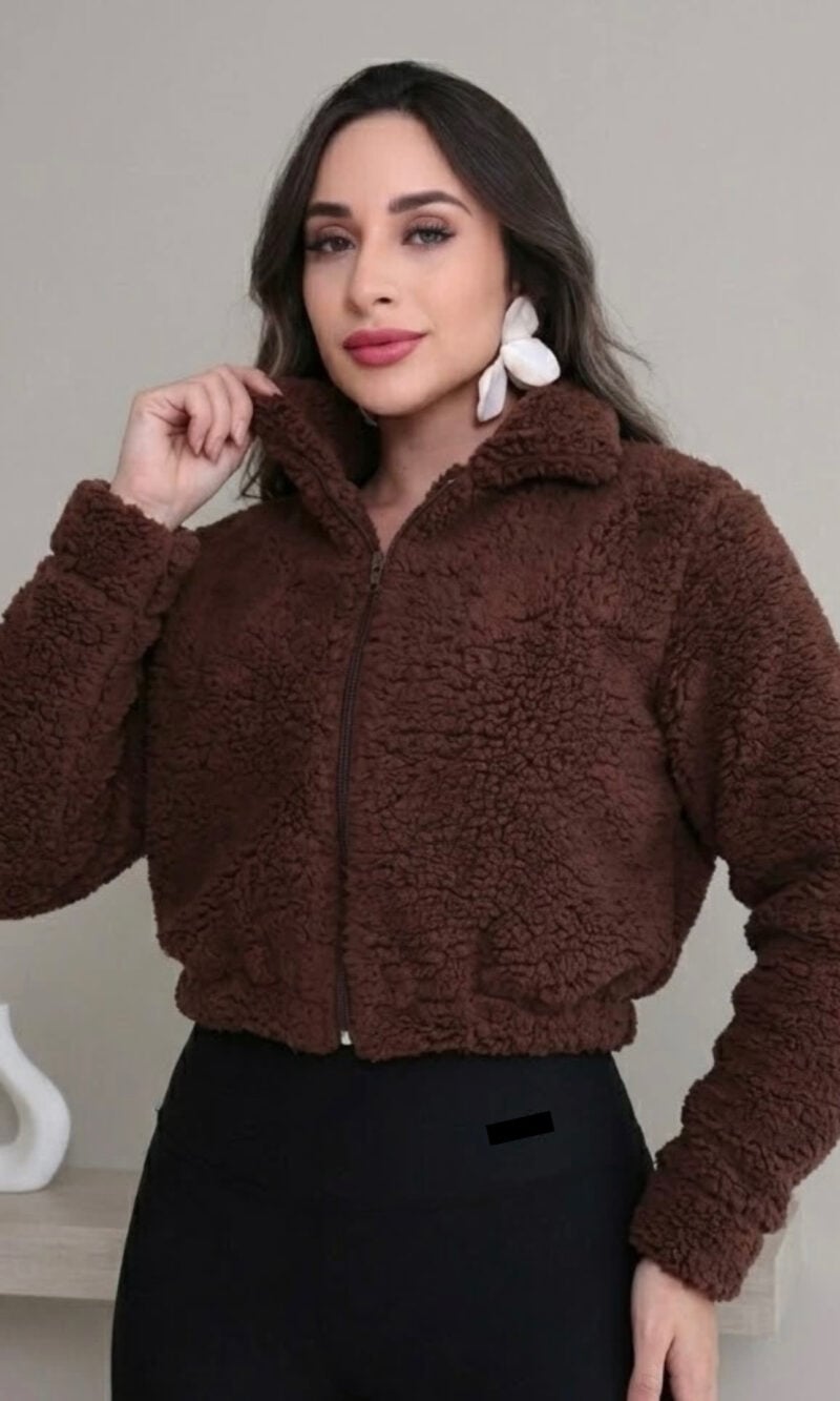 jaqueta teddy maria marrom 0269