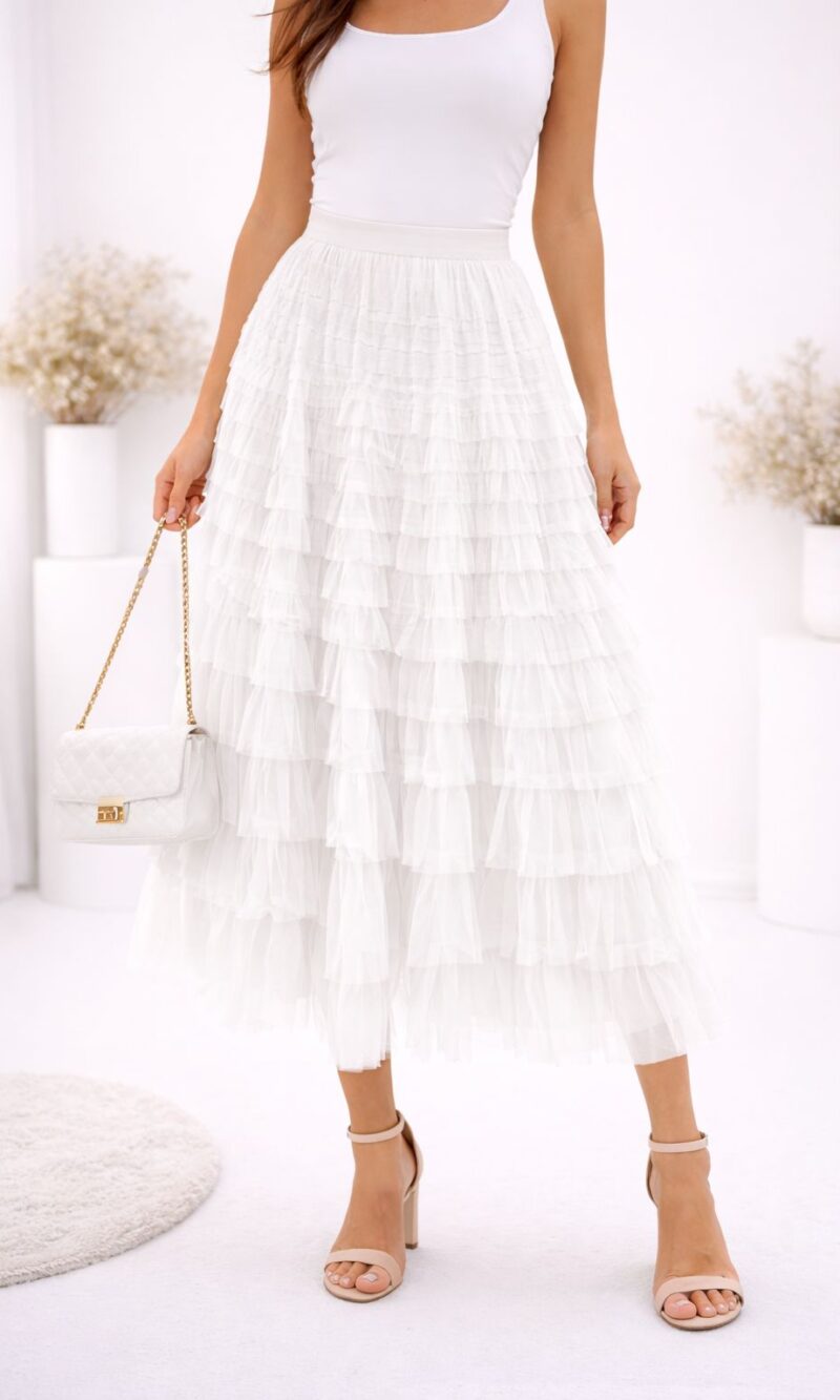 saia tule branca 0160