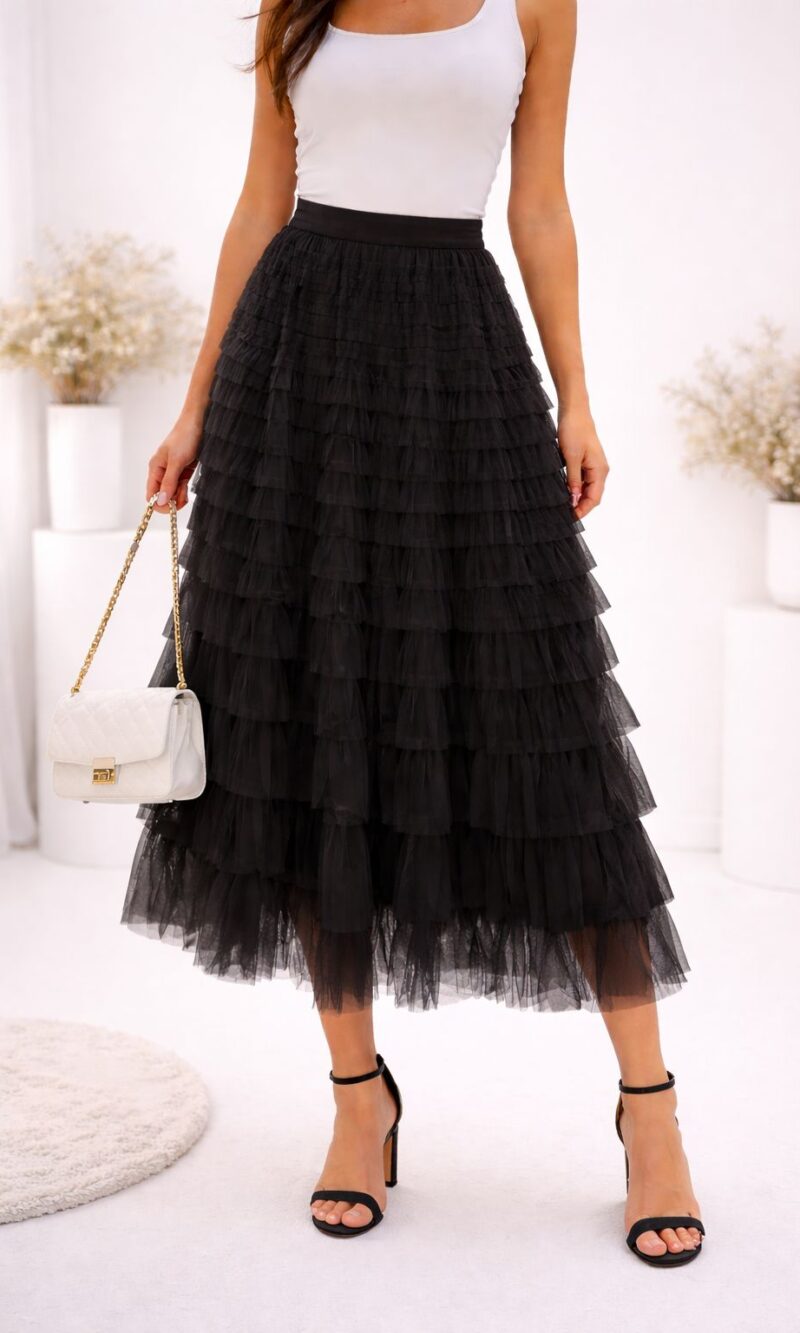 Saia Tule Preto 0161