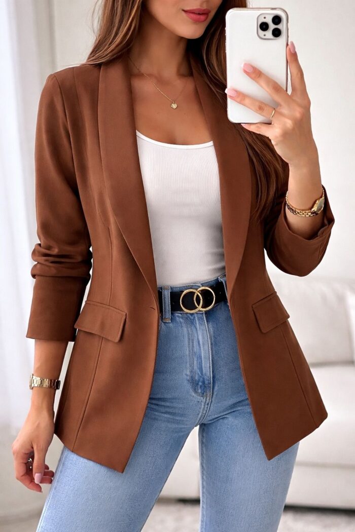 blazer alfaiataria lori marrom 0153