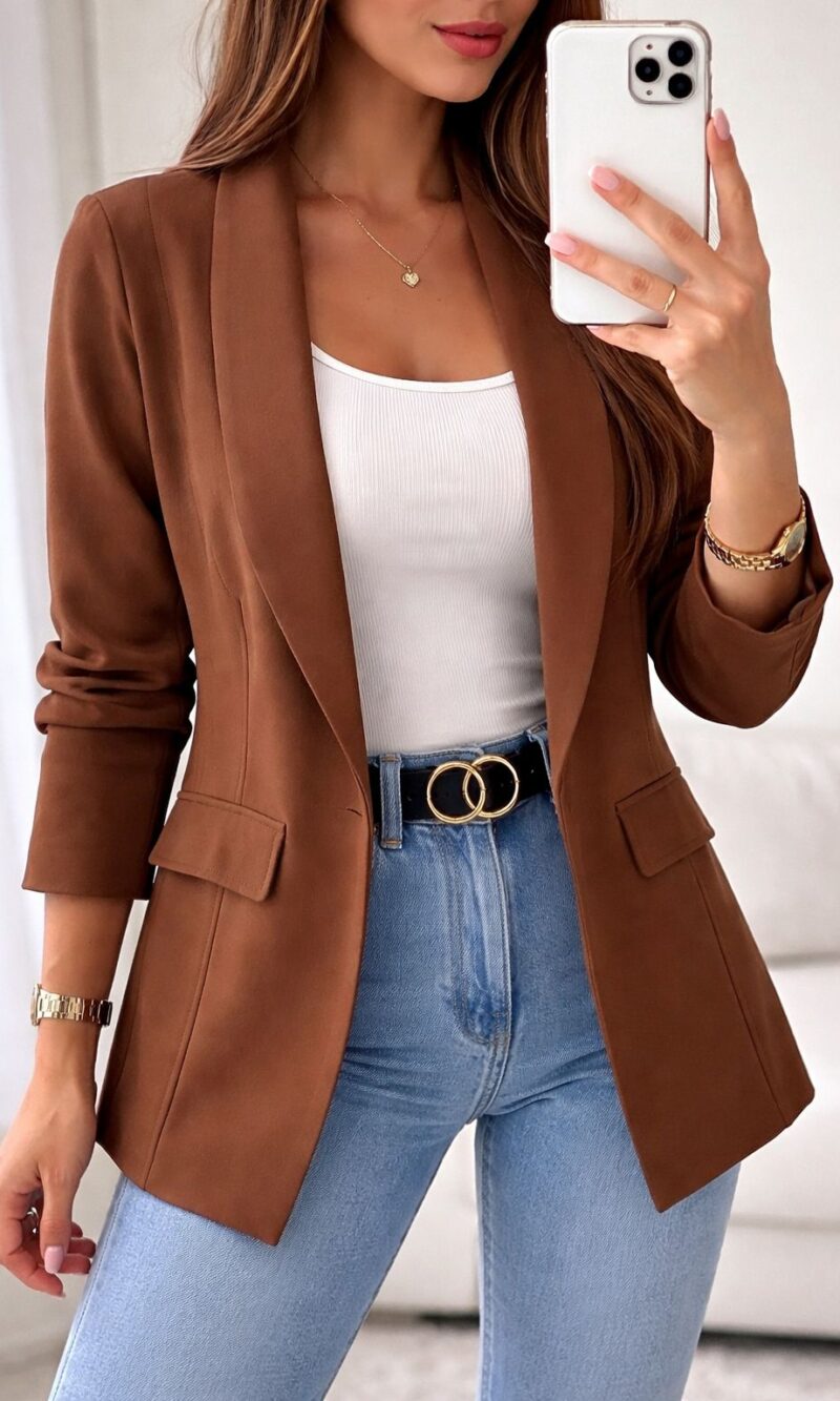 blazer alfaiataria lori marrom 0153