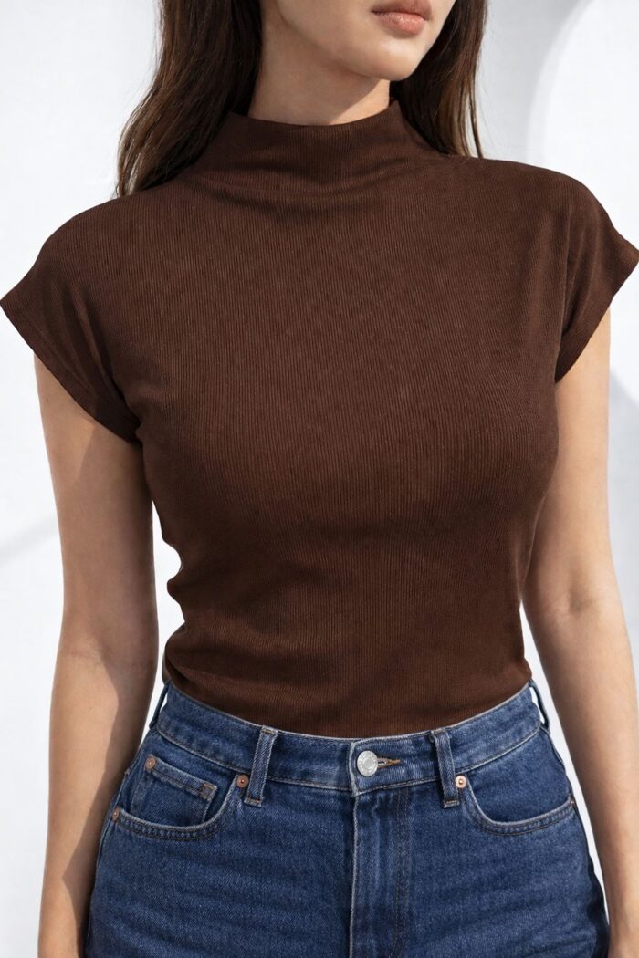 blusa canelada renata marrom 0178