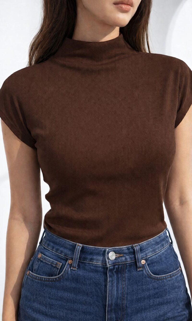 blusa canelada renata marrom 0178