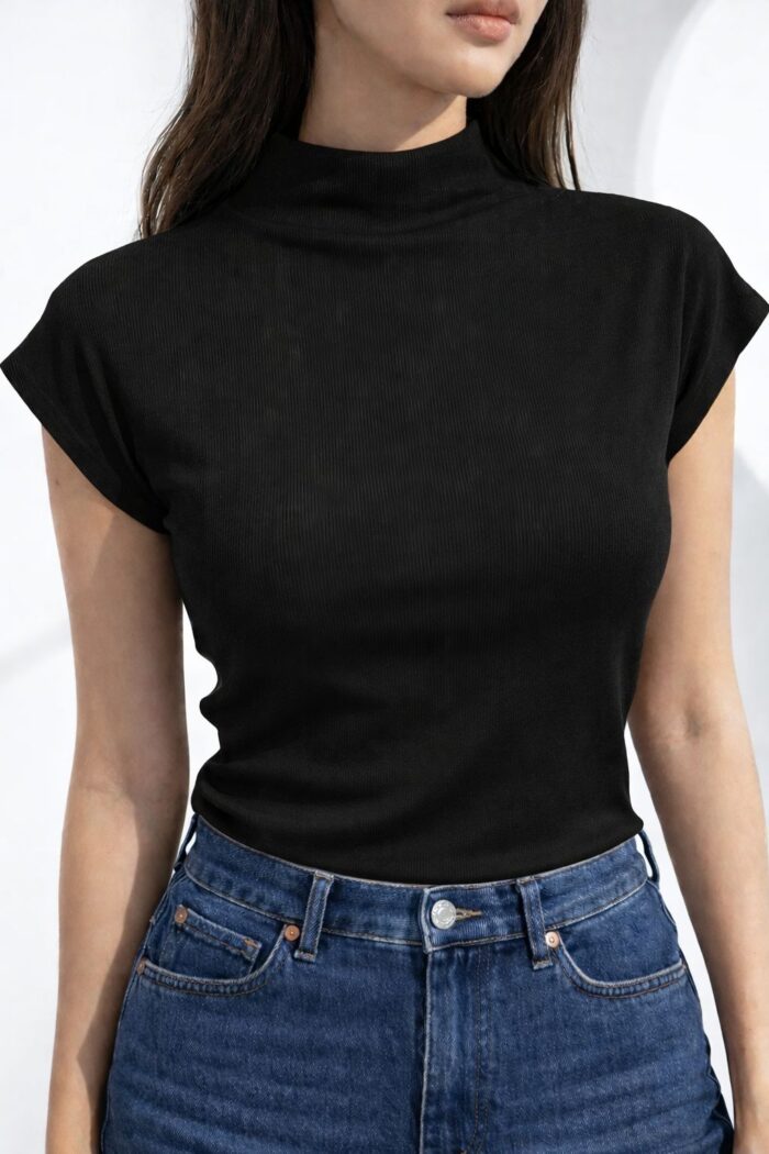 blusa canelada renata preta 0181