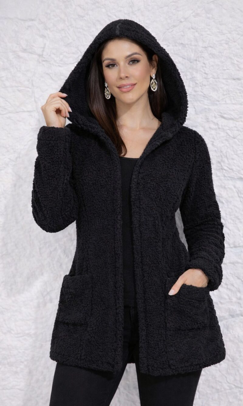 casaco teddy preto livinia 0205