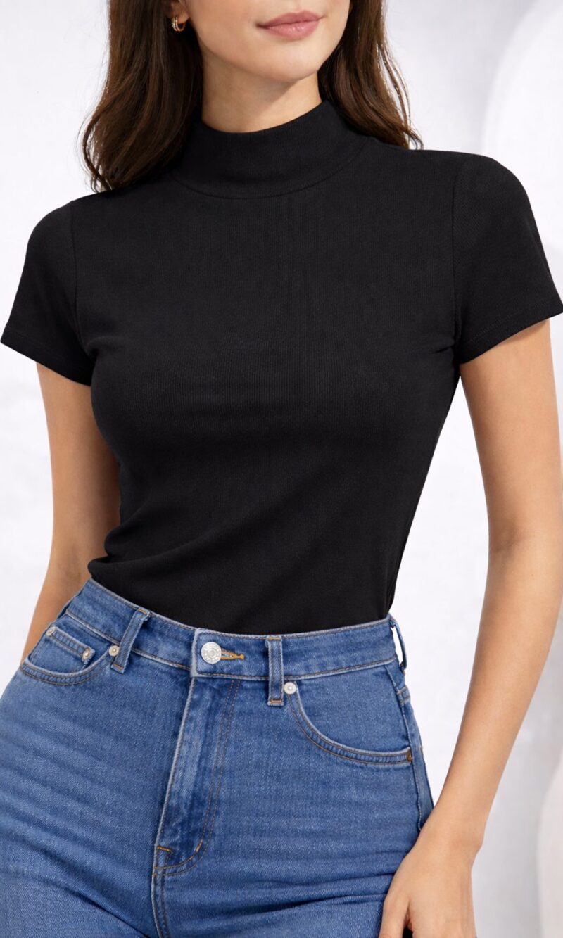 blusa canelada preto nanda 0217