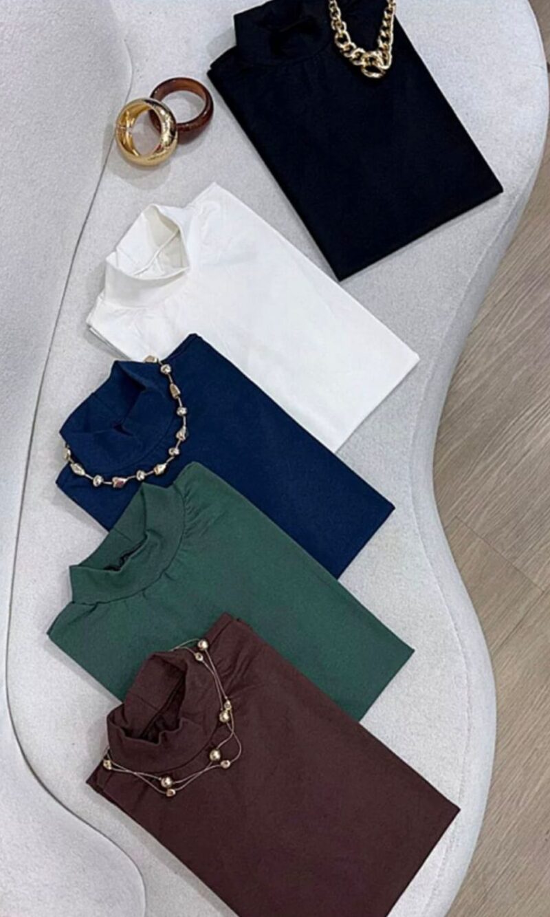 t shirts algodão gola alta 0246