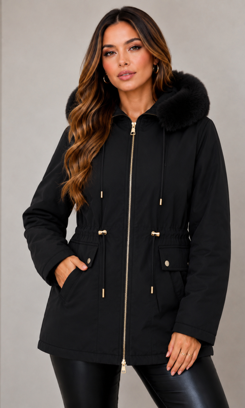 parka dupla face preto 0411