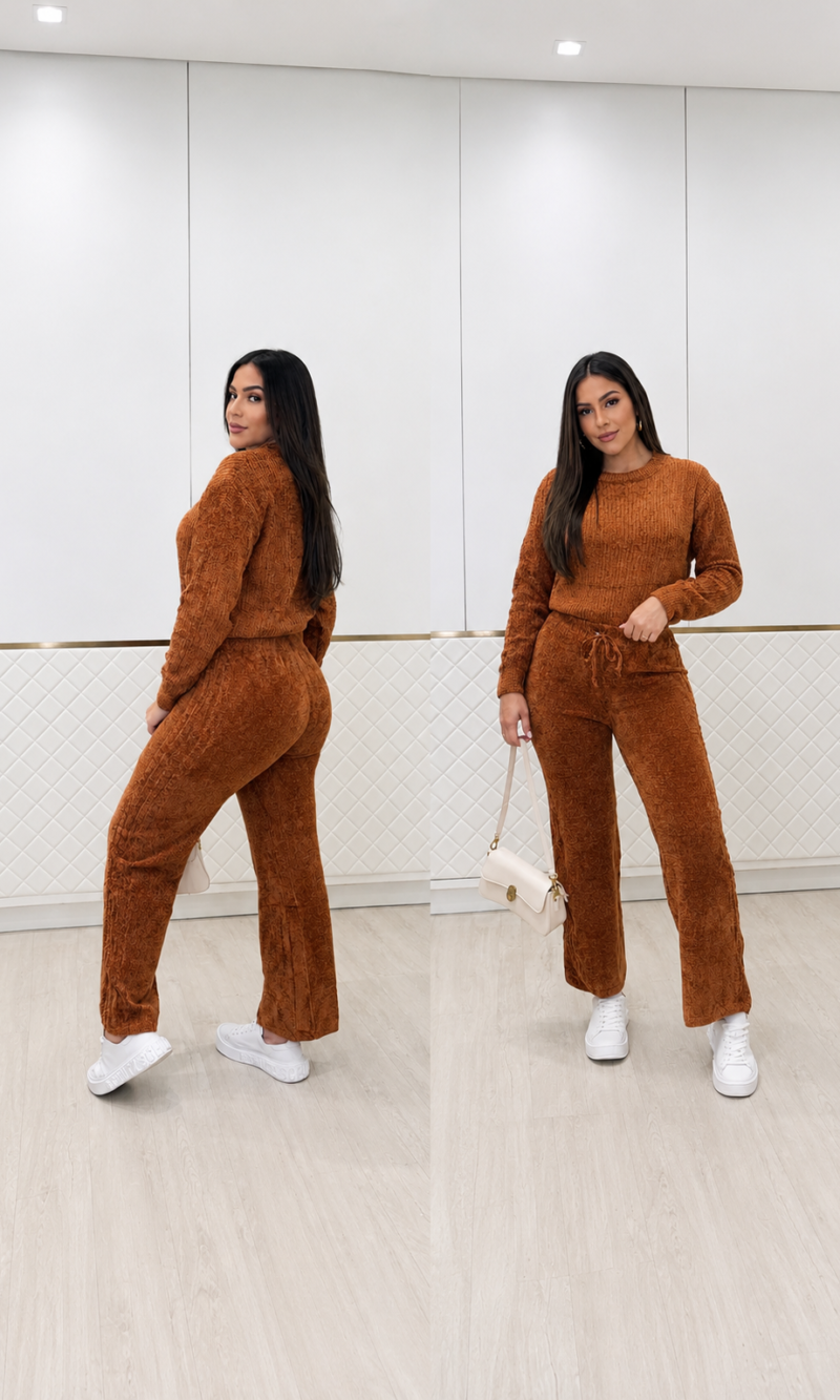 conjunto mousse lorena caramelo 0388