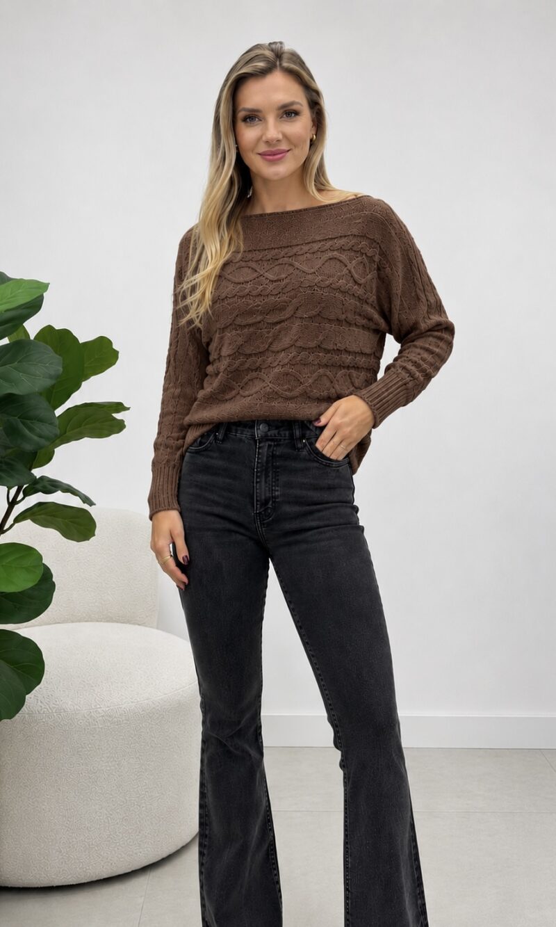 blusa mousse rebeca marrom 0393