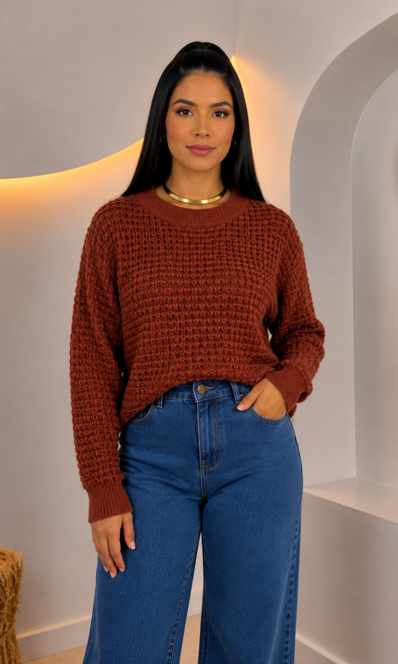 blusa mousse erick caramelo 0423