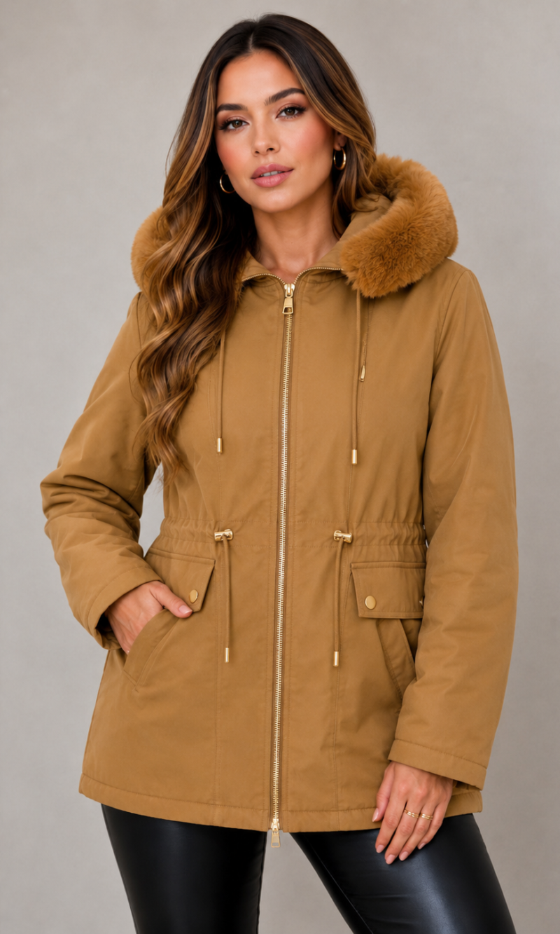 parka dupla face caramelo 0410