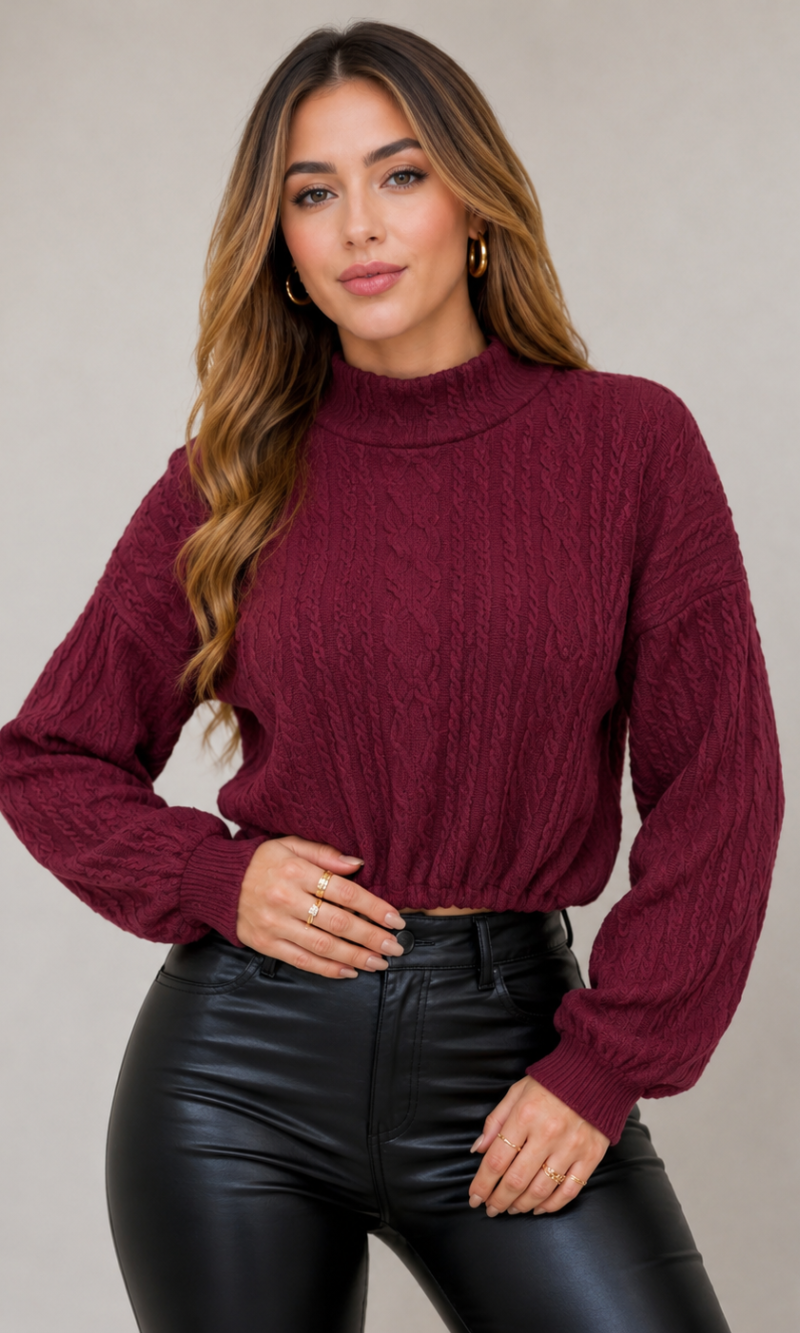 cropped tricô marsala 0382