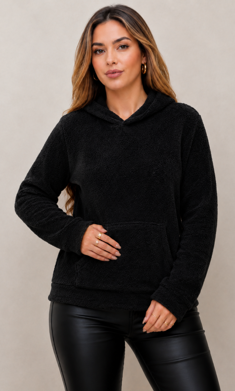 casaco plush preto 0427