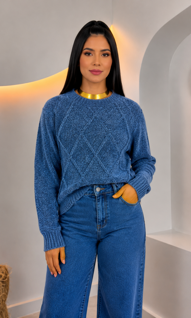 blusa mousse amanda azul 0449