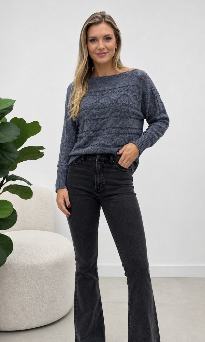 Blusa Mousse Rebeca cinza 0396