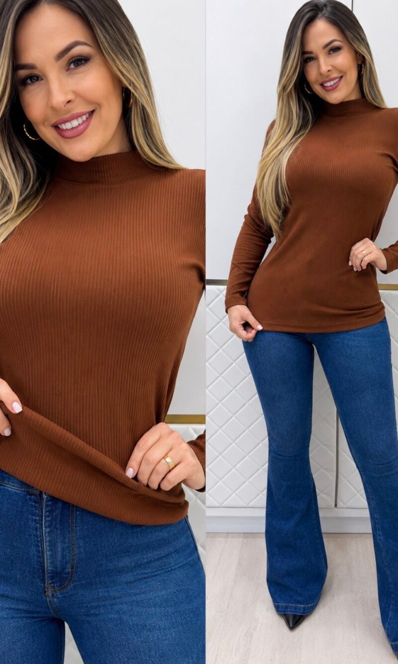 blusa térmica marina marrom 0485