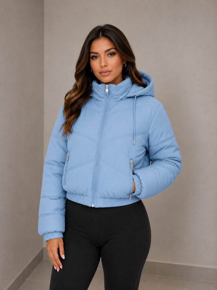 jaqueta puffer gislane azul 0571 jaqueta puffer gislane azul 0571