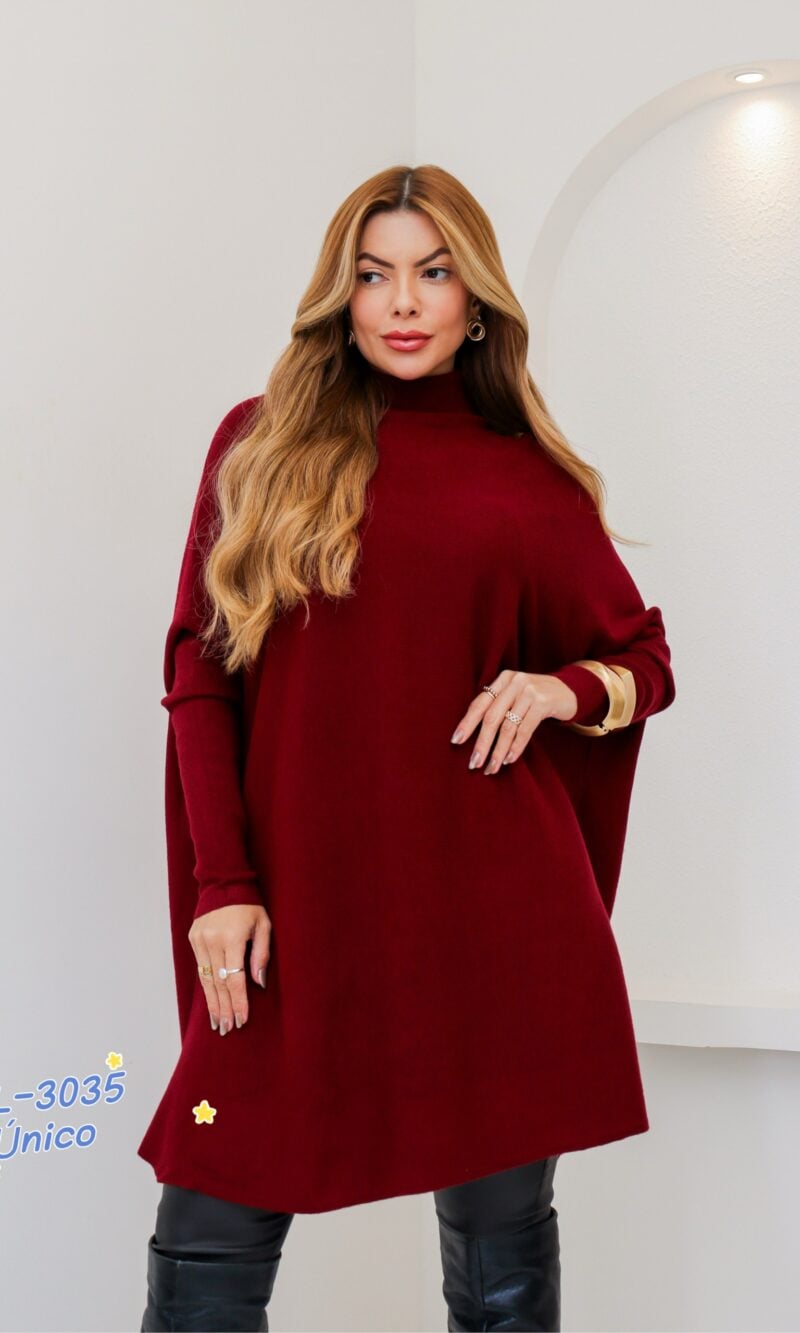poncho modal nilse marsala 0498